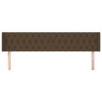Kopfteil mit Ohren Dunkelbraun 203x16x78/88 cm Stoff