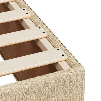 ARDEBO.de - Boxspringbett mit Matratze Creme 180x200 cm Stoff