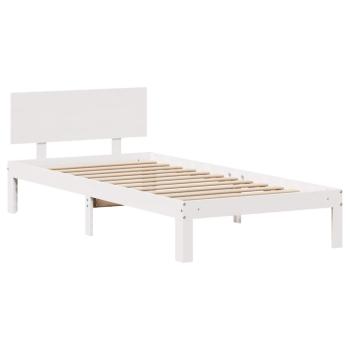 Massivholzbett mit Schubladen Weiß 75x190 cm Kiefer