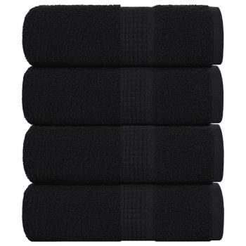 ARDEBO.de - Gästetücher 4 Stk. Schwarz 30x50 cm 360 g/m² 100% Baumwolle