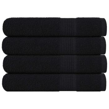 ARDEBO.de - Saunatücher 4 Stk. Schwarz 80x200 cm 360 g/m² 100% Baumwolle