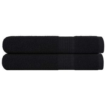 ARDEBO.de - Handtücher 2 Stk. Schwarz 100x200 cm 360 g/m² 100% Baumwolle
