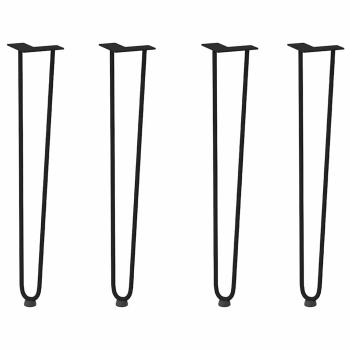 Haarnadelbeine 4 Stk. Schwarz 72 cm Massivstahl