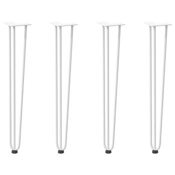 Haarnadelbeine 4 Stk. Weiß 72 cm Massivstahl