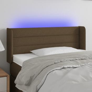 ARDEBO.de - LED Kopfteil Dunkelbraun 83x16x78/88 cm Stoff