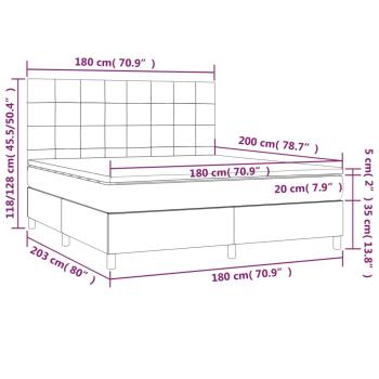 Boxspringbett mit Matratze Dunkelblau 180x200 cm Samt