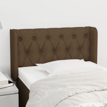 ARDEBO.de - Kopfteil mit Ohren Dunkelbraun 83x16x78/88 cm Stoff