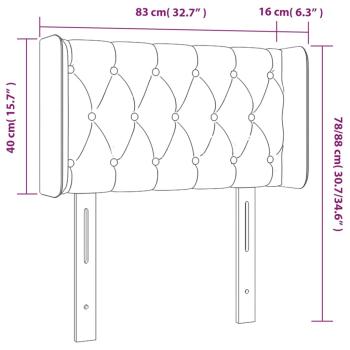 Kopfteil mit Ohren Dunkelbraun 83x16x78/88 cm Stoff