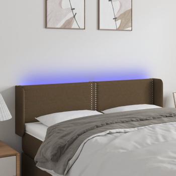 ARDEBO.de - LED Kopfteil Dunkelbraun 147x16x78/88 cm Stoff