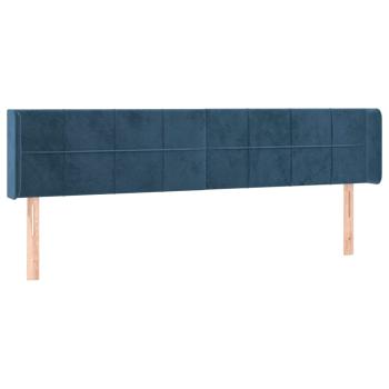 Kopfteil mit Ohren Dunkelblau 183x16x78/88 cm Samt