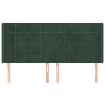 Kopfteil mit Ohren Dunkelgrün 163x16x118/128 cm Samt