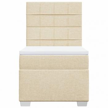 Boxspringbett mit Matratze Creme 90x200 cm Stoff