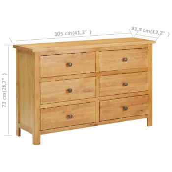 Schubladenschrank 105 x 33,5 x 73 cm Massivholz Eiche