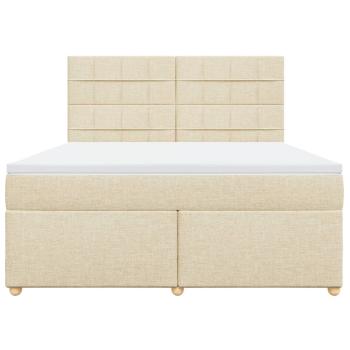 Boxspringbett mit Matratze Creme 180x200 cm Stoff