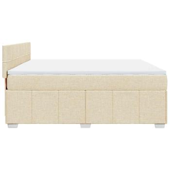 Boxspringbett mit Matratze Creme 180x200 cm Stoff