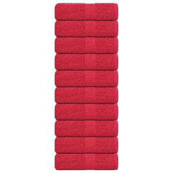 ARDEBO.de - Gästetücher 10 Stk. Rot 30x50 cm 360 g/m² 100% Baumwolle