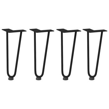 Haarnadelbeine 4 Stk. Schwarz 30 cm Massivstahl