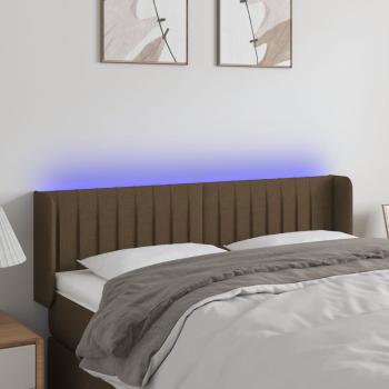 ARDEBO.de - LED Kopfteil Dunkelbraun 147x16x78/88 cm Stoff
