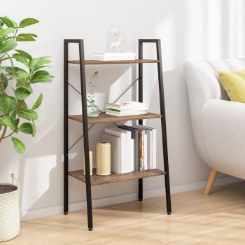 ARDEBO.de - Standregal mit 3 Böden Dunkelbraun und Schwarz 56x35x108 cm