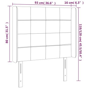 Kopfteil mit Ohren Dunkelblau 93x16x118/128 cm Samt