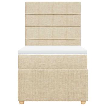 Boxspringbett mit Matratze Creme 90x190 cm Stoff