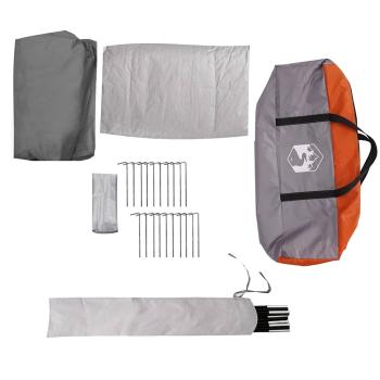 Tipi-Familienzelt 6 Personen Grau und Orange Wasserdicht