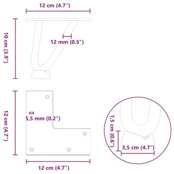 Haarnadelbeine 4 Stk. Schwarz 10 cm Massivstahl
