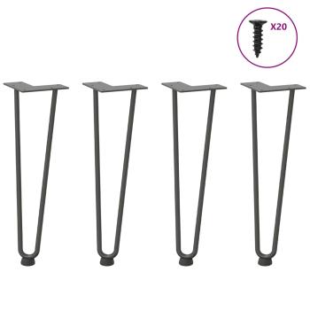 ARDEBO.de - Haarnadelbeine 4 Stk. Anthrazit 42 cm Massivstahl