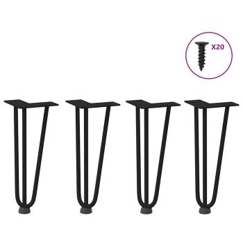 Haarnadelbeine 4 Stk. Schwarz 30 cm Massivstahl