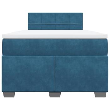 Boxspringbett mit Matratze Dunkelblau 120x200 cm Samt