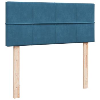 Boxspringbett mit Matratze Dunkelblau 120x200 cm Samt