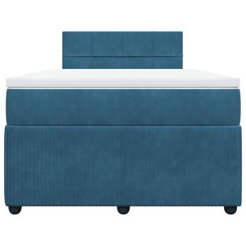 Boxspringbett mit Matratze Blau 120x200 cm Samt