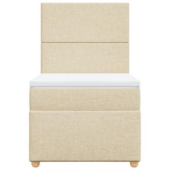 Boxspringbett mit Matratze Creme 80x200 cm Stoff