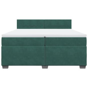 Boxspringbett mit Matratze Dunkelgrün 200x200 cm Samt