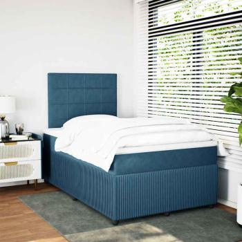 Boxspringbett mit Matratze Blau 120x200 cm Samt