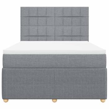 Boxspringbett mit Matratze Hellgrau 140x190 cm Stoff