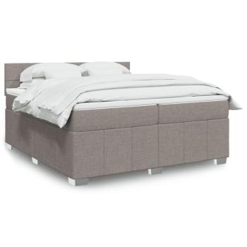 ARDEBO.de - Boxspringbett mit Matratze Taupe 200x200 cm Stoff