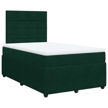 Boxspringbett mit Matratze Dunkelgrün 120x190 cm Samt