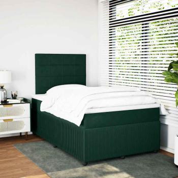 Boxspringbett mit Matratze Dunkelgrün 120x190 cm Samt