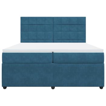 Boxspringbett mit Matratze Blau 200x200 cm Samt