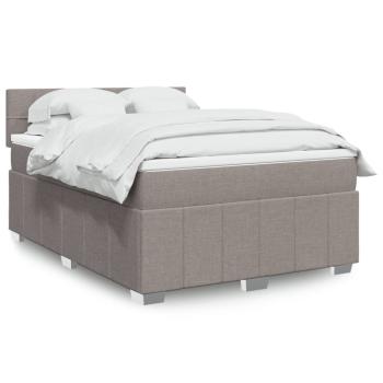 ARDEBO.de - Boxspringbett mit Matratze Taupe 140x190 cm Stoff