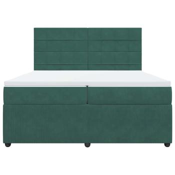 Boxspringbett mit Matratze Dunkelgrün 200x200 cm Samt