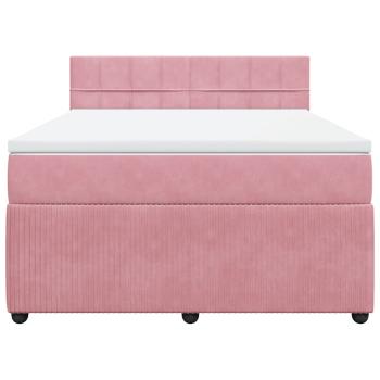 Boxspringbett mit Matratze Rosa 140x190 cm Samt