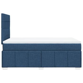 Boxspringbett mit Matratze Blau 120x200 cm Stoff