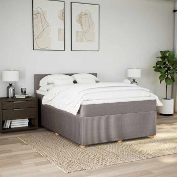 Boxspringbett mit Matratze Taupe 140x190 cm Stoff