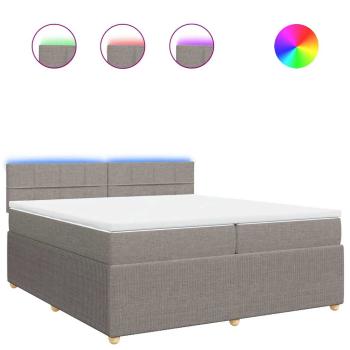 ARDEBO.de - Boxspringbett mit Matratze Taupe 200x200 cm Stoff