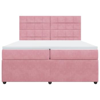 Boxspringbett mit Matratze Rosa 200x200 cm Samt