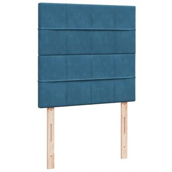 Boxspringbett mit Matratze Dunkelblau 100x200 cm Samt