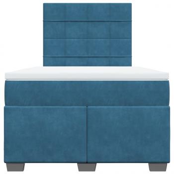 Boxspringbett mit Matratze Blau 120x190 cm Samt
