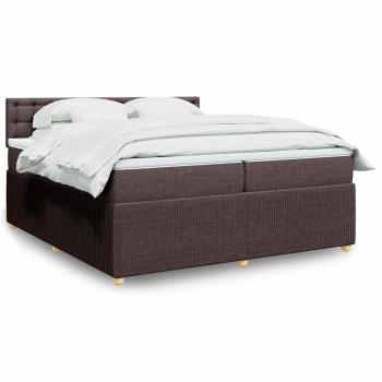 ARDEBO.de - Boxspringbett mit Matratze Dunkelbraun 200x200 cm Stoff